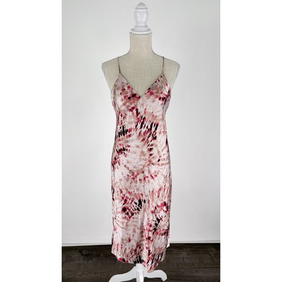 Cami NYC Raven Tie Dyed Silk Charmeuse Midi Slip Dress Womens Size Small V Neck - Picture 3 of 13